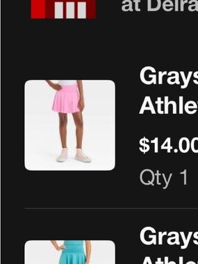 Grayson Threads Kids Big Girl
Athletic Tennis Skort - Pink L